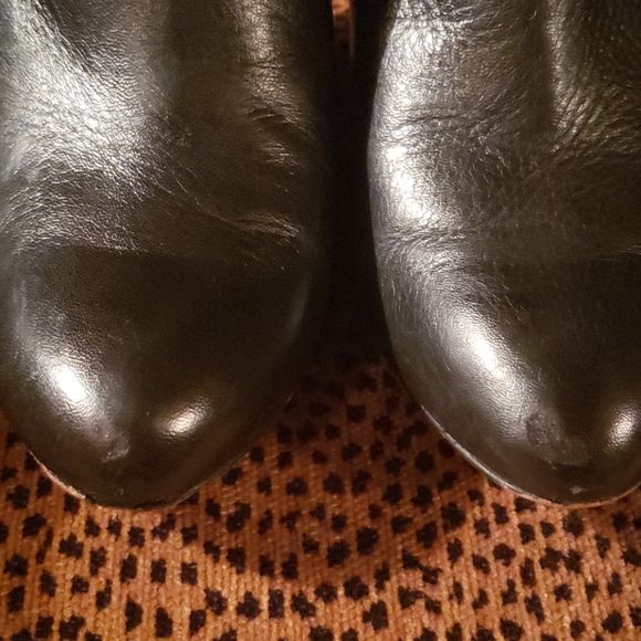 Black Leather and Suede 3in. Booties - Picture 4 of 4